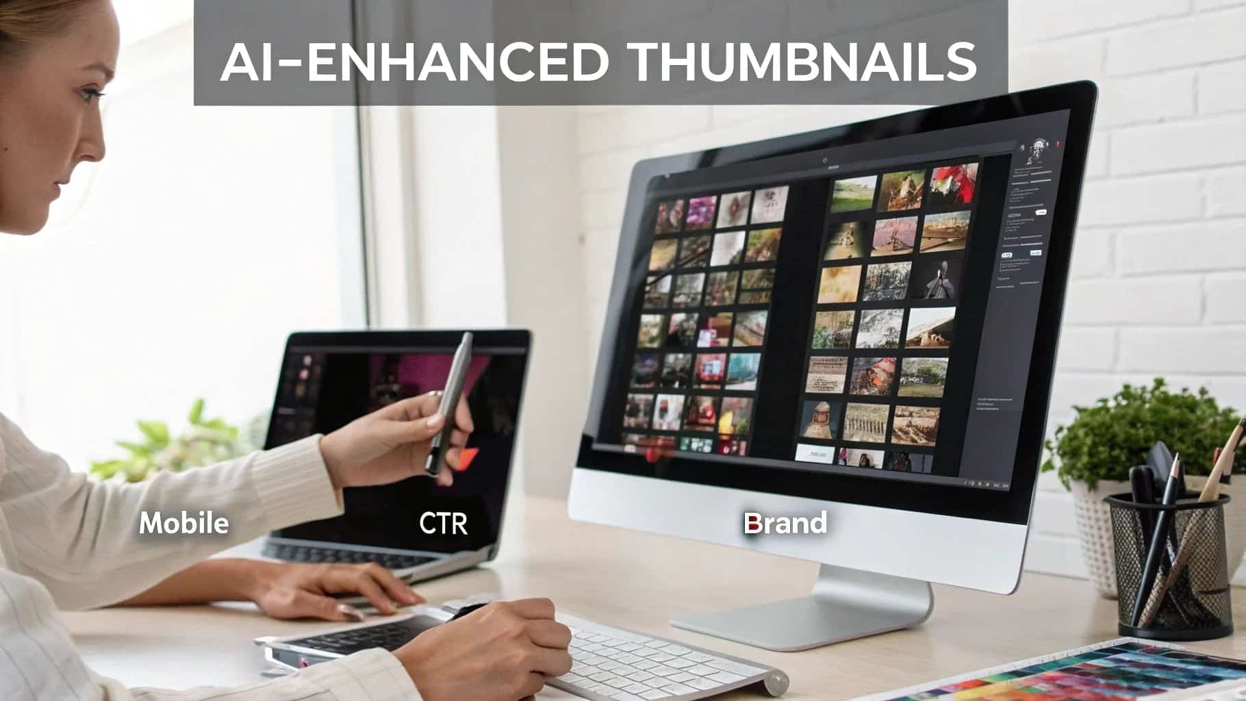 trategy 1: AI-enhanced thumbnails Why thumbnails matter Thumbnails drive the click. If no one clicks, watch time and revenue do not exist. A great thumbnail triggers an emotion or tells a story in one frame. It answers the viewer’s question: why should I click this video now? Wrong way to use AI Type a prompt, download the image, upload it. That is the lazy approach. It creates thumbnails that look synthetic, off-brand, and easy to copy. It gets you average or poor results and risks platform penalties when you “borrow” third-party faces or art with no transformation. Right way to use AI Start with concept and psychology. Decide the single emotion or question the thumbnail must provoke. Is it surprise? Fear of missing out? Curiosity? The concept drives the visual choices. Use AI for ideation and asset generation. Prompt an image generator to produce 50–100 concept variations. Use the outputs as raw material, not final art. Refine the best ideas by hand. Open Photoshop or another editor and tune composition, crop for mobile, tweak colors, and add brand elements (logo, consistent font, face close-up). Optimize for mobile. Small screens change how people read thumbnails. Test different crops and font sizes. Make the subject clear at a glance. Protect brand voice. Preserve consistent color, framing, and typographic choices so viewers recognize the channel instantly.